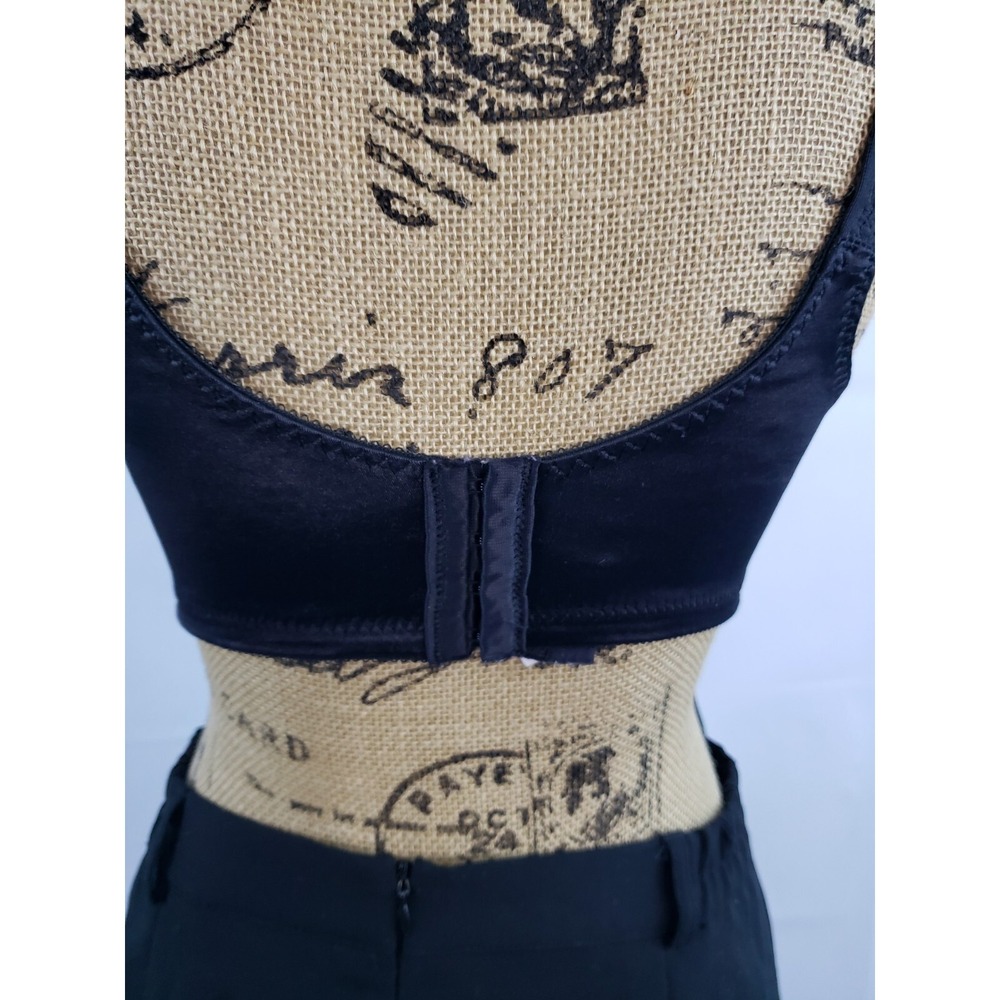 Bali  Adjustable Nylon Spandex Wirefree Lace 4 Hook Black Bra size 36D Cup Z64 - Picture 5 of 8